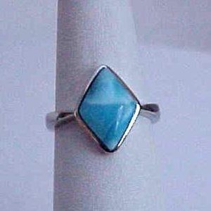 Alamea Larimar Rhombus Shaped Sterling Ring Size 5